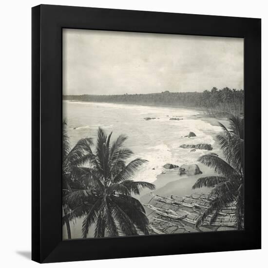 Mount Lavinia Bay, Ceylon, February 1912-English Photographer-Framed Giclee Print