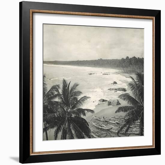 Mount Lavinia Bay, Ceylon, February 1912-English Photographer-Framed Giclee Print