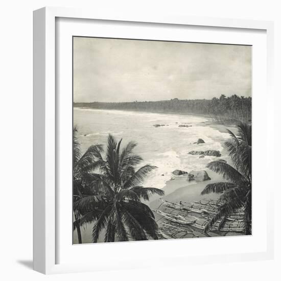 Mount Lavinia Bay, Ceylon, February 1912-English Photographer-Framed Giclee Print