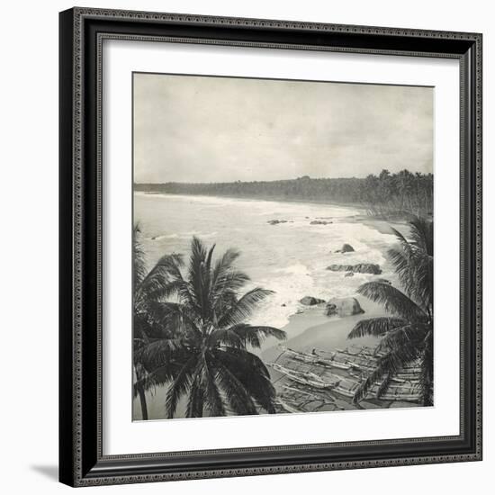 Mount Lavinia Bay, Ceylon, February 1912-English Photographer-Framed Giclee Print