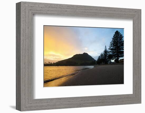 Mount Maunganui Sunset, Tauranga, North Island, New Zealand, Pacific-Matthew Williams-Ellis-Framed Photographic Print