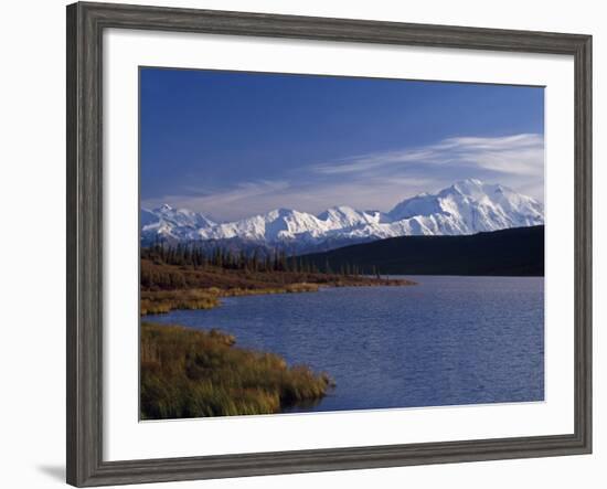 Mount Mckinley, 2032Ft, from Reflection Lake, Denali National Park-John Warburton-lee-Framed Photographic Print