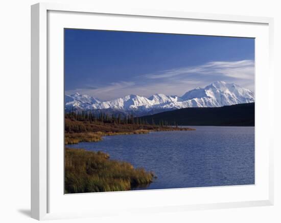 Mount Mckinley, 2032Ft, from Reflection Lake, Denali National Park-John Warburton-lee-Framed Photographic Print