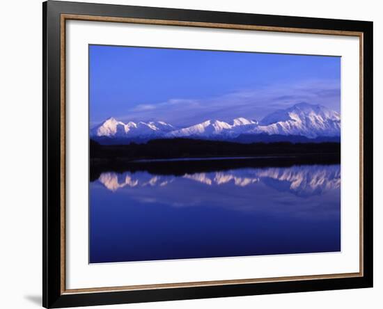 Mount Mckinley from Reflection Lake, Denali National Park, Alaska, USA-John Warburton-lee-Framed Photographic Print