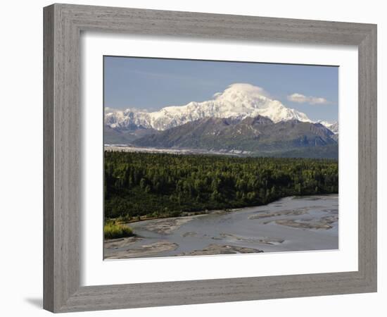 Mount Mckinley (Mount Denali) and Chulitna River, Alaska, United States of America, North America-Jochen Schlenker-Framed Photographic Print