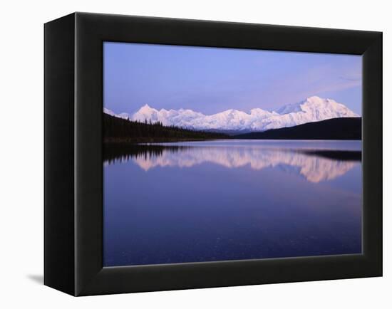 Mount Mckinley Reflection in Wonder Lake at Sunset, Denali National Park, Alaska, Usa-Gerry Reynolds-Framed Premier Image Canvas