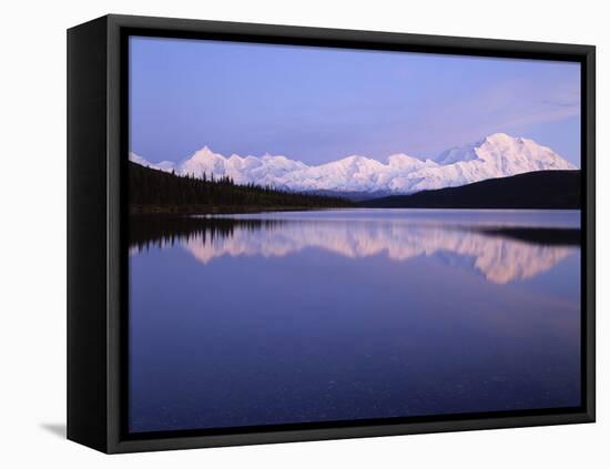 Mount Mckinley Reflection in Wonder Lake at Sunset, Denali National Park, Alaska, Usa-Gerry Reynolds-Framed Premier Image Canvas