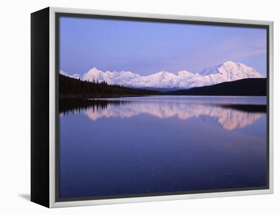 Mount Mckinley Reflection in Wonder Lake at Sunset, Denali National Park, Alaska, Usa-Gerry Reynolds-Framed Premier Image Canvas