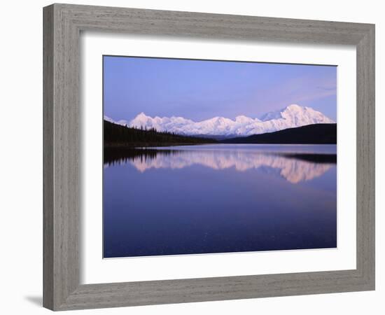 Mount Mckinley Reflection in Wonder Lake at Sunset, Denali National Park, Alaska, Usa-Gerry Reynolds-Framed Photographic Print