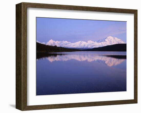 Mount Mckinley Reflection in Wonder Lake at Sunset, Denali National Park, Alaska, Usa-Gerry Reynolds-Framed Photographic Print