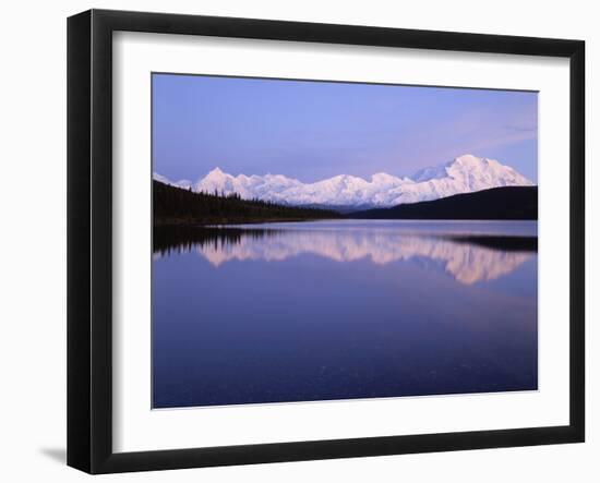 Mount Mckinley Reflection in Wonder Lake at Sunset, Denali National Park, Alaska, Usa-Gerry Reynolds-Framed Photographic Print