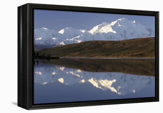 Mount McKinley, Wonder Lake, Sunrise, Denali National Park, Alaska, USA-Gerry Reynolds-Framed Premier Image Canvas