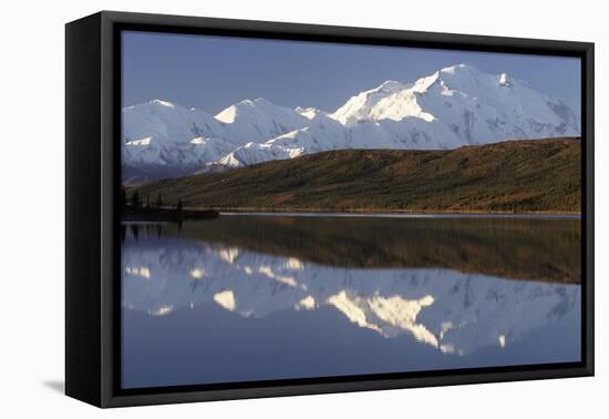 Mount McKinley, Wonder Lake, Sunrise, Denali National Park, Alaska, USA-Gerry Reynolds-Framed Premier Image Canvas