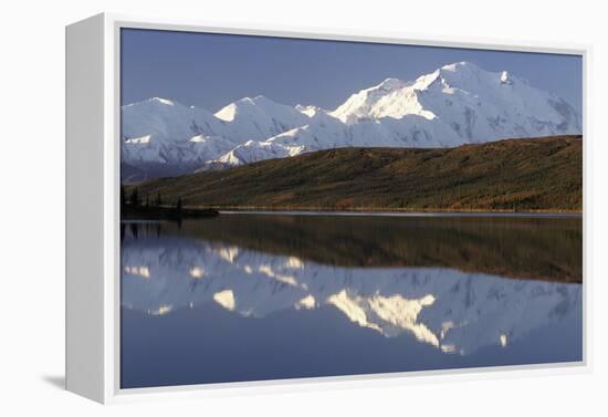 Mount McKinley, Wonder Lake, Sunrise, Denali National Park, Alaska, USA-Gerry Reynolds-Framed Premier Image Canvas