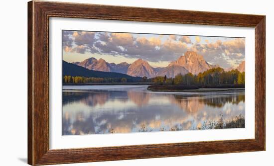 Mount Moran and Teton Range from Oxbow Bend, Grand Tetons National Park, Wyoming-Gary Cook-Framed Photographic Print