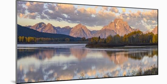 Mount Moran and Teton Range from Oxbow Bend, Grand Tetons National Park, Wyoming-Gary Cook-Mounted Photographic Print