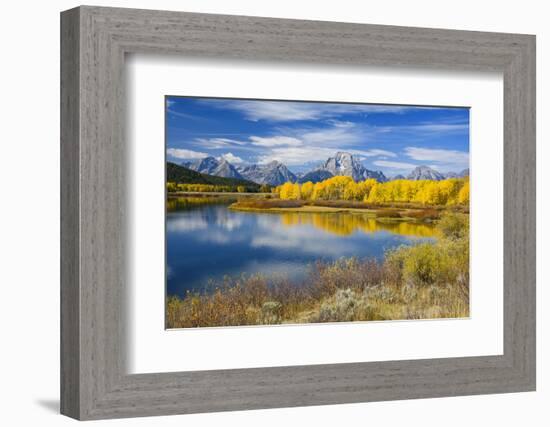 Mount Moran and the Teton Range from Oxbow Bend, Snake River, Grand Tetons National Park, Wyoming-Gary Cook-Framed Photographic Print