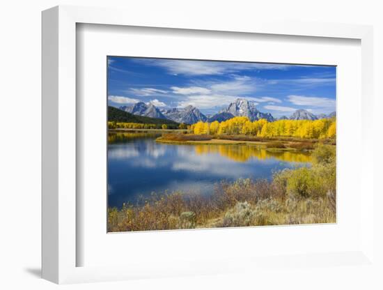 Mount Moran and the Teton Range from Oxbow Bend, Snake River, Grand Tetons National Park, Wyoming-Gary Cook-Framed Photographic Print