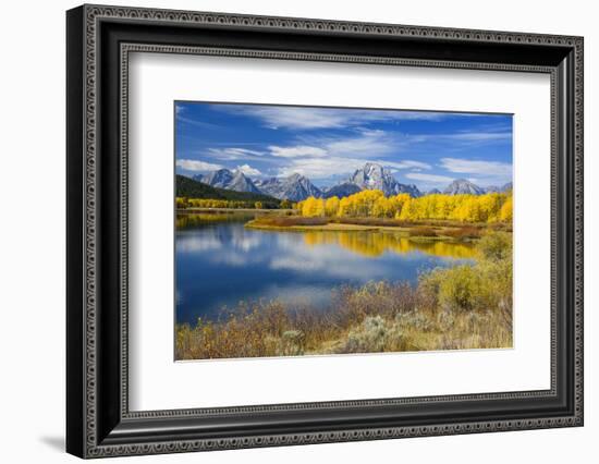 Mount Moran and the Teton Range from Oxbow Bend, Snake River, Grand Tetons National Park, Wyoming-Gary Cook-Framed Photographic Print