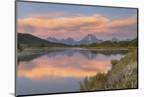 Mount Moran reflected in still waters of the Snake River at Oxbow Bend, Grand Teton NP, WY-Alan Majchrowicz-Mounted Photographic Print