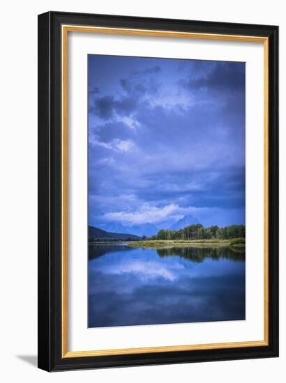 Mount Moran Rises Over Oxbow Bend On A Stormy Late Summer Morning-Bryan Jolley-Framed Photographic Print