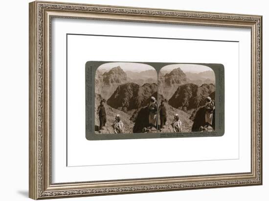 Mount of Moses, Where the Law Was Given to Israel's Leader, the Sinai Wilderness, 1900s-Underwood & Underwood-Framed Giclee Print