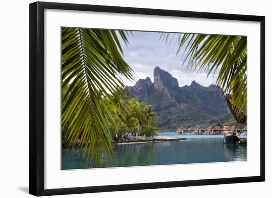 Mount Otemanu As Seen Through Palm Fronds At The Four Seasons Bora Bora. French Polynesia-Karine Aigner-Framed Photographic Print