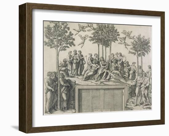 Mount Parnassus (After Raphael), Ca, 1510-15-Marcantonio Raimondi-Framed Giclee Print