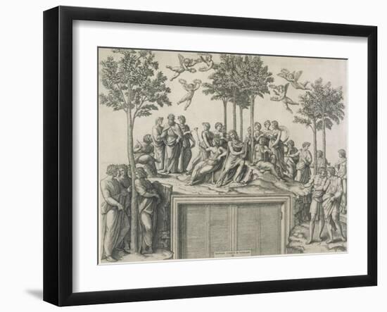 Mount Parnassus (After Raphael), Ca, 1510-15-Marcantonio Raimondi-Framed Giclee Print