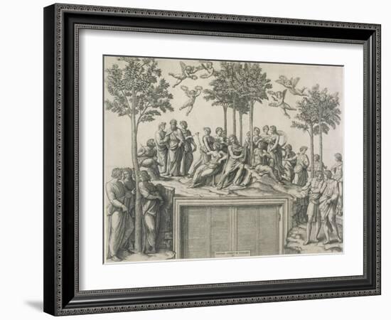 Mount Parnassus (After Raphael), Ca, 1510-15-Marcantonio Raimondi-Framed Giclee Print