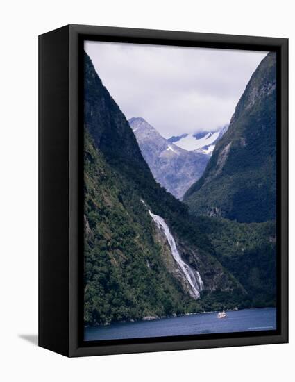 Mount Pembroke, Harrison Cove, Bowen Falls, Milford Sound, Otago, South Island, New Zealand-Ken Gillham-Framed Premier Image Canvas