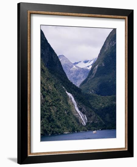 Mount Pembroke, Harrison Cove, Bowen Falls, Milford Sound, Otago, South Island, New Zealand-Ken Gillham-Framed Photographic Print