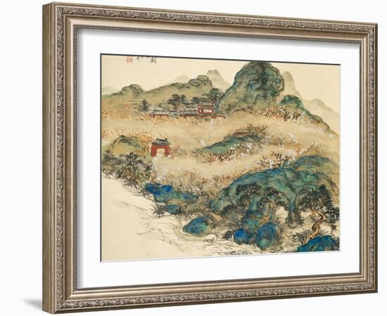 Mount Penglai (Mountain of Immortal), 1924-Tessai Tomioka-Framed Giclee Print