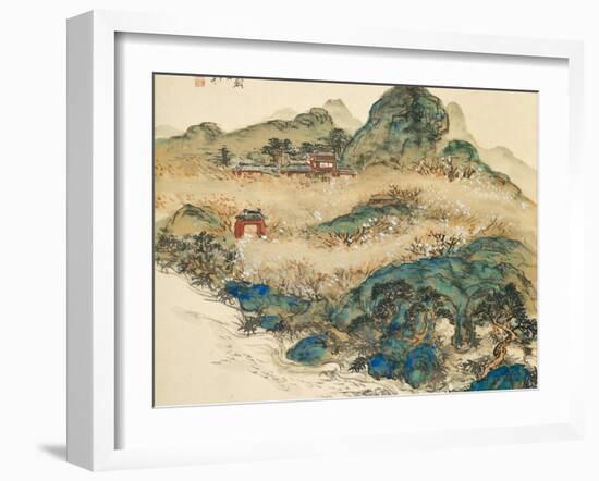 Mount Penglai (Mountain of Immortal), 1924-Tessai Tomioka-Framed Giclee Print