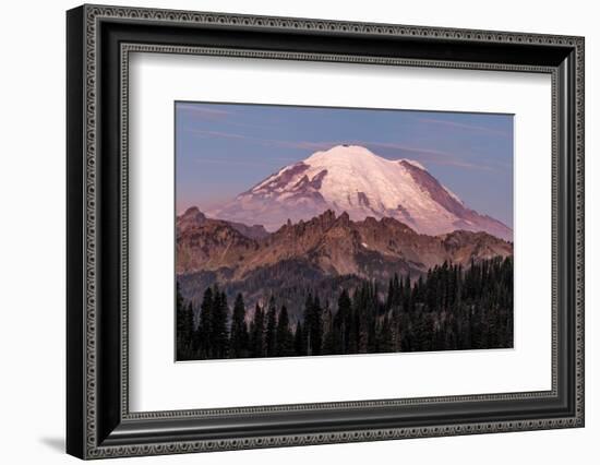 Mount Rainier at sunrise in Mount Rainier National Park, Washington State, USA-Chuck Haney-Framed Photographic Print