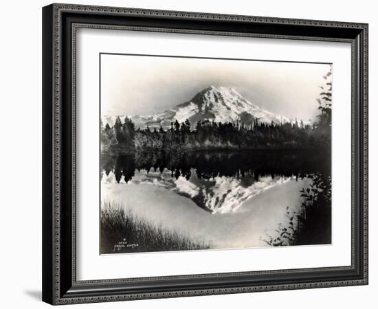 Mount Rainier From Spanaway Lake, 1922-Asahel Curtis-Framed Giclee Print