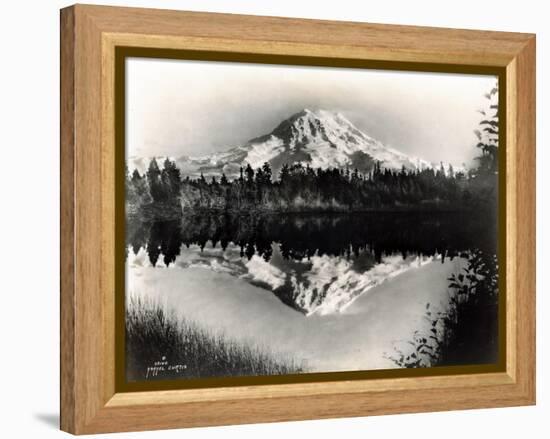 Mount Rainier From Spanaway Lake, 1922-Asahel Curtis-Framed Premier Image Canvas