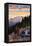 Mount Rainier National Park - Road to Sunrise-Lantern Press-Framed Stretched Canvas