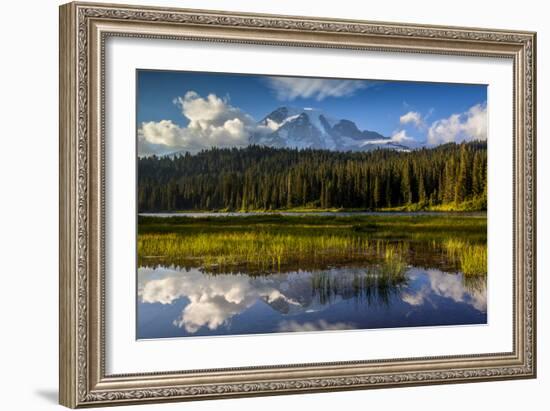 Mount Rainier National Park, Washington: Sunset At Reflection Lakes With Mount Rainier In The Bkgd-Ian Shive-Framed Photographic Print