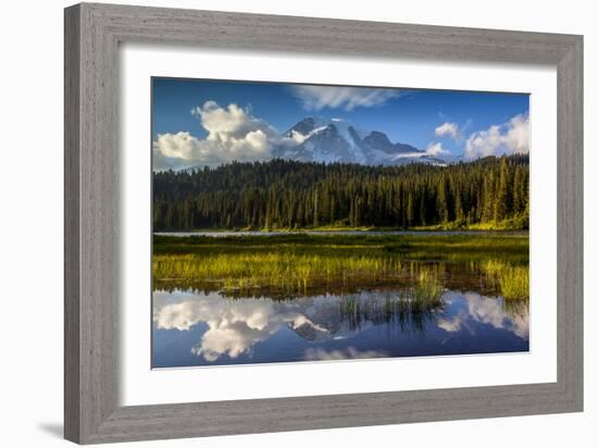 Mount Rainier National Park, Washington: Sunset At Reflection Lakes With Mount Rainier In The Bkgd-Ian Shive-Framed Photographic Print