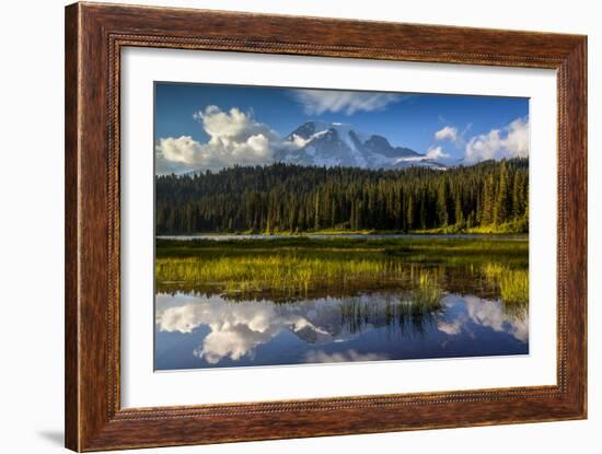 Mount Rainier National Park, Washington: Sunset At Reflection Lakes With Mount Rainier In The Bkgd-Ian Shive-Framed Photographic Print