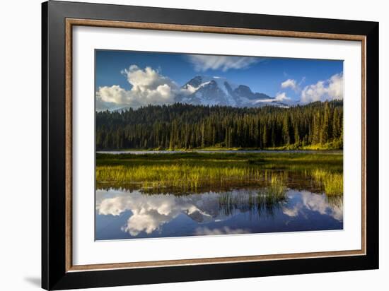 Mount Rainier National Park, Washington: Sunset At Reflection Lakes With Mount Rainier In The Bkgd-Ian Shive-Framed Photographic Print