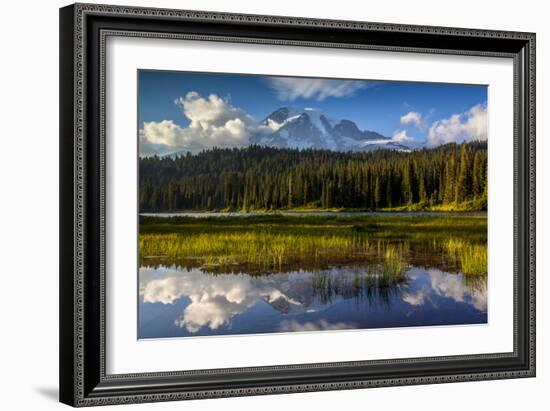 Mount Rainier National Park, Washington: Sunset At Reflection Lakes With Mount Rainier In The Bkgd-Ian Shive-Framed Photographic Print