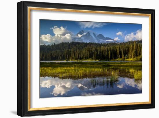 Mount Rainier National Park, Washington: Sunset At Reflection Lakes With Mount Rainier In The Bkgd-Ian Shive-Framed Photographic Print