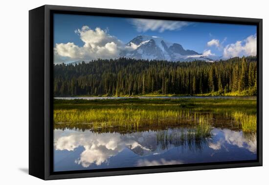 Mount Rainier National Park, Washington: Sunset At Reflection Lakes With Mount Rainier In The Bkgd-Ian Shive-Framed Premier Image Canvas