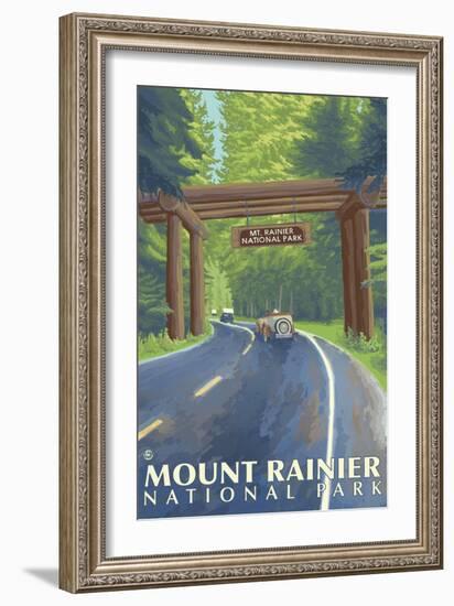 Mount Rainier, Nisqually Entrance-Lantern Press-Framed Art Print