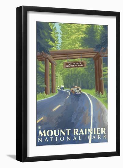 Mount Rainier, Nisqually Entrance-Lantern Press-Framed Art Print