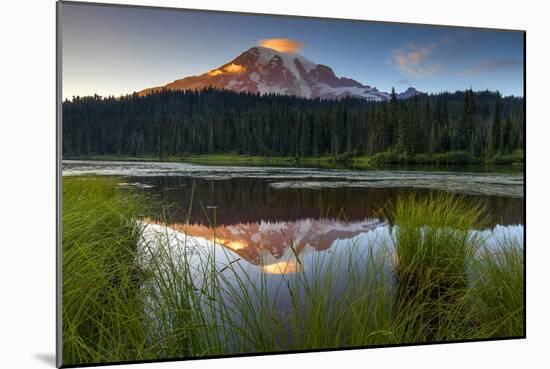 Mount Rainier NP, Washington: Sunset At Reflection Lakes With Mount Rainier In The Background-Ian Shive-Mounted Photographic Print