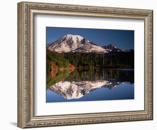 Mount Rainier Reflected in Bench Lake-John McAnulty-Framed Photographic Print