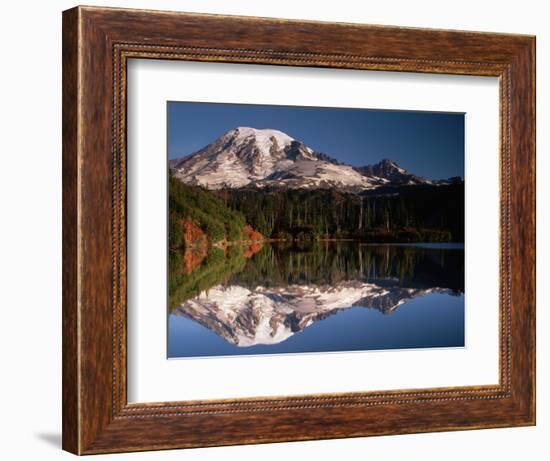 Mount Rainier Reflected in Bench Lake-John McAnulty-Framed Photographic Print